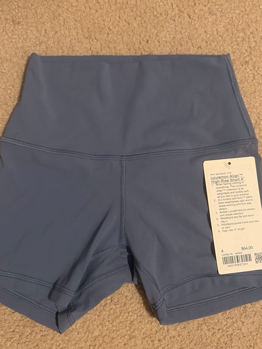 lululemon athletica Align High-Rise Short 4" in Denim Blue new with tags